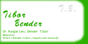 tibor bender business card